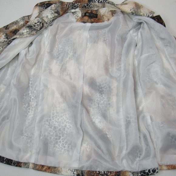 Toni Morgan Women's Button Up Blazer Jacket Cheetah/Leopard Print Size L - Picture 6 of 11